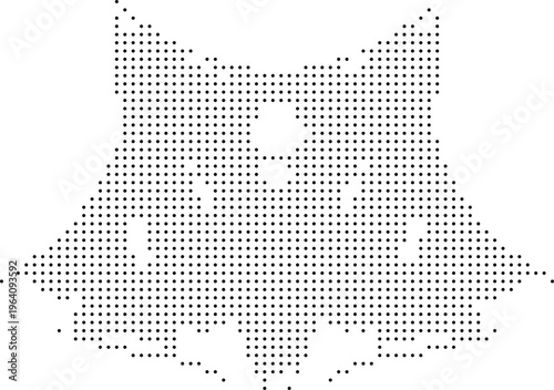Fox head pixelated bitmap dither halftone dotted animal icon vector illustration graphic resource