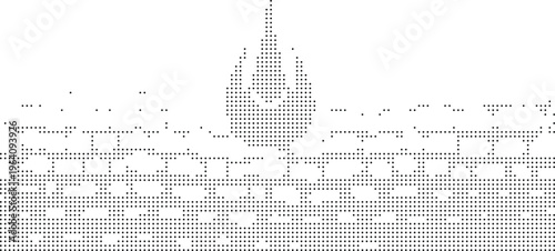 Keyboard fire pixeleted bitmap dither halftone dotted vector isolated on white