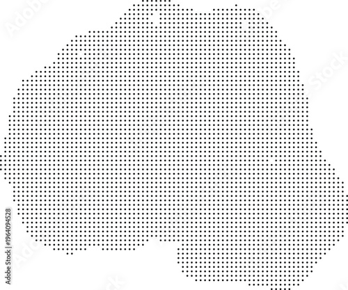 Rwanda map pixeleted bitmap dither halftone dotted vector illustration graphic resource isolated