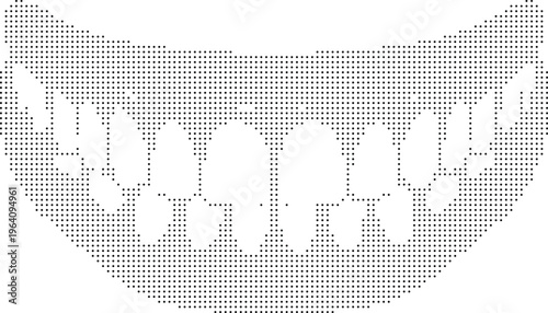 Teeth Mouth Pixeleted Bitmap Dither Halftone Dotted Dental Smile Vector Graphic Design Illustration Icon