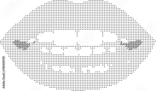 Abstract eye pixelated bitmap dither halftone dotted pattern vector graphic resource background texture