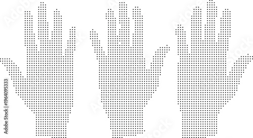 Human Hand Pixelated Bitmap Dither Halftone Dotted Vector Illustration Icon Graphic Resource Template Overlay Design Element