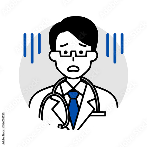 男性医師のアイコン（がっかり）