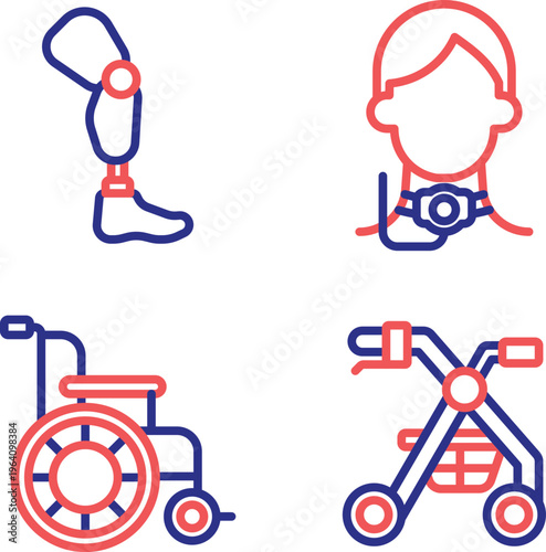 Color-coded outlines of mobility aids and assistive devices for accessibility