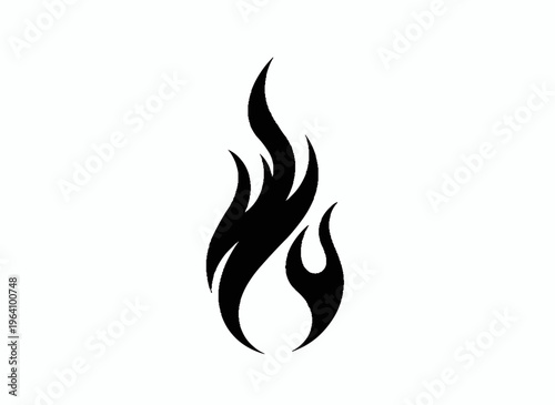 Abstract Flame Icon: A dynamic and stylish black flame icon, exuding energy and passion, perfect for symbolizing intensity, warmth, and transformation.
