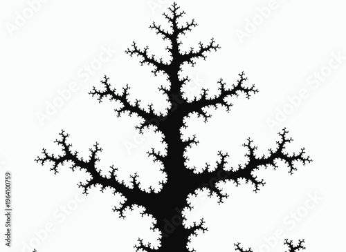 Intricate Fractal Silhouette: A mesmerizing fractal design unfolds, a striking interplay of complexity and elegance. Its intricate branches and patterns evoke a sense of mathematical beauty.