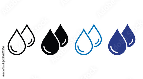 Water drop icon. Raindrop vector illustration. Wet symbol. Oil sign. Blue dripped rain droplet pictogram. Dew icon isolated.
