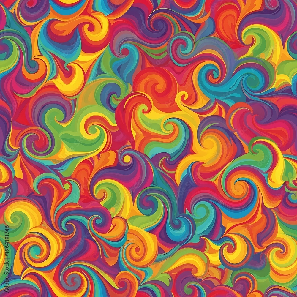 Obraz premium Vivid Flowing Rainbow Abstract Design