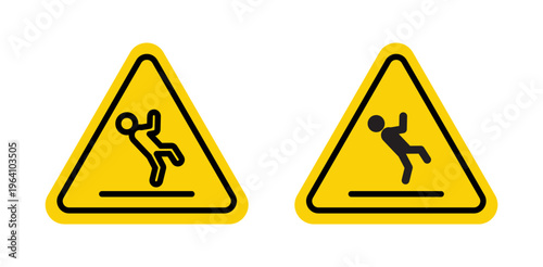 Wet floor sign in flat style. Basic vector symbol illustration
