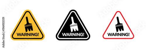 Wet paint sign in flat style. Basic vector symbol illustration