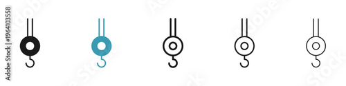 Winch hook icon in flat style. Basic vector symbol illustration
