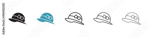 Woman hat icon in flat style. Basic vector symbol illustration