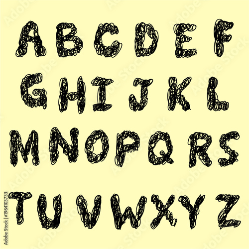 Photos Set tangled thread fonts vector for creative apparel