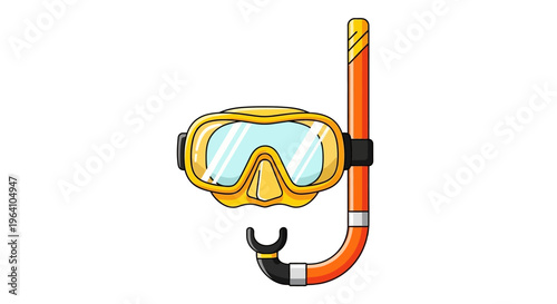 Yellow Snorkel Mask and Tube for Underwater Exploration.