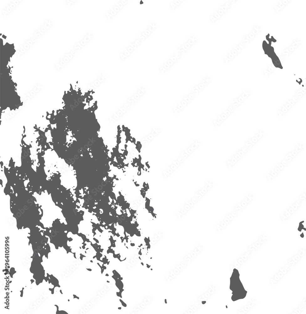 Fototapeta premium Dark grey organic ink splatter shapes on a solid white background