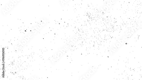 Distressed grunge texture with scattered black particles on white background