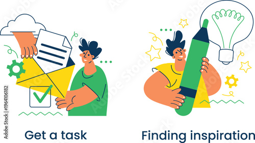Illustrating task management and creative inspiration processes