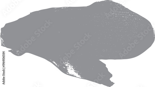 Single grey paint brush stroke isolated on white background