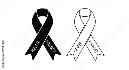Remembrance ribbons, awareness symbols, Never Forget