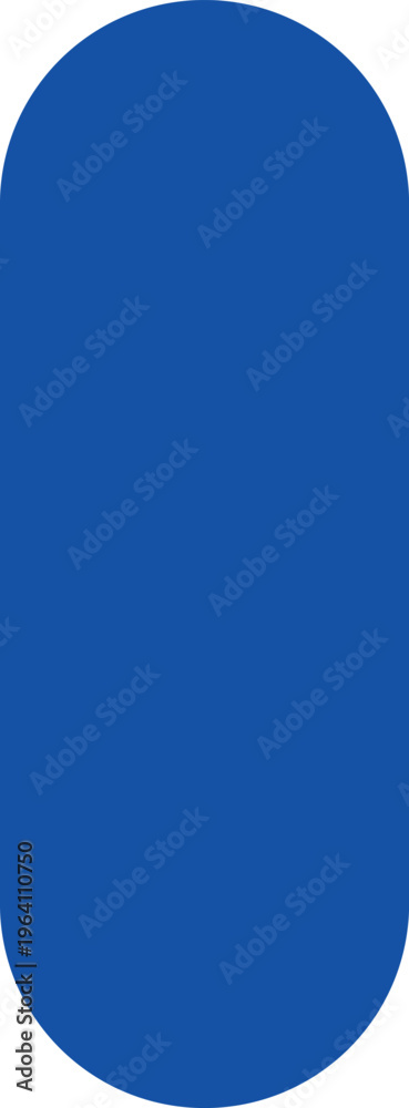Obraz premium A sleek vertical oval shape filled with a solid blue color.