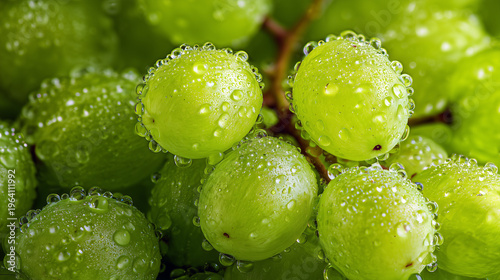 Ripe Green Grapes Covered in Dew – Clean Commercial Style Image, Generative AI
