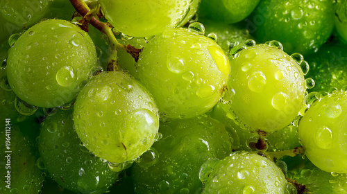 Fresh Green Grapes with Water Droplets – Clean Product Style Shot, Generative AI