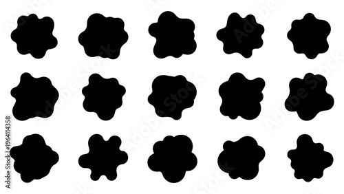 ink blots and black shapes forming an abstract blob splatter set perfect vector elements for graphic design resources