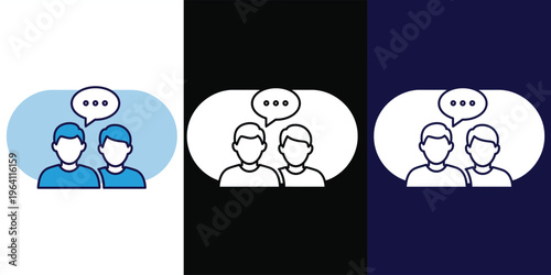 Customer Service Conversation Icons – Flat Vector Style