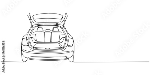 Single continuous line drawing cabriolet car. Luxury sport business comfortable cabrio automobile supercar. Classic retro motor vehicle model. Dynamic one line draw graphic design vector illustration