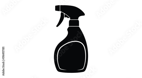 Black spray bottle icon a simple household cleaning tool silhouette