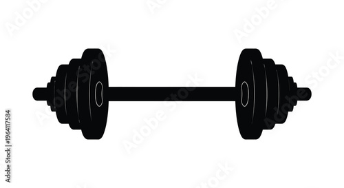 A black barbell with weight plates a striking fitness silhouette