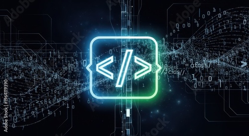 Programming code concept. Coding icon