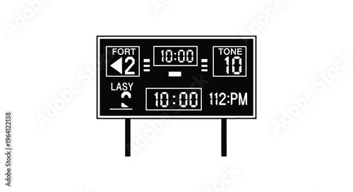 A black scoreboard displays time and scores a striking silhouette
