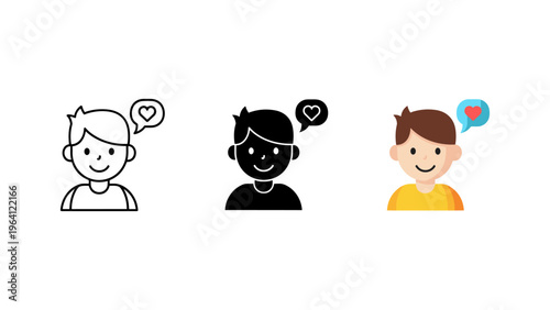 three diverse children with thought bubbles vector illustration flat design