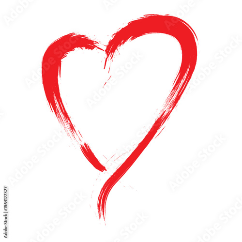 World blood donor day red heart brush stroke