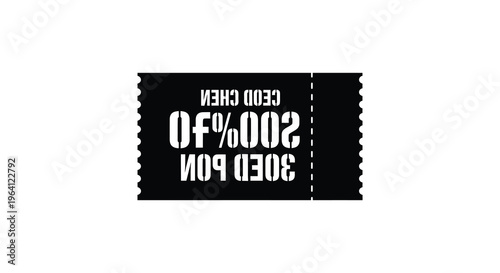 Black ticket stub with promotional text a striking silhouette