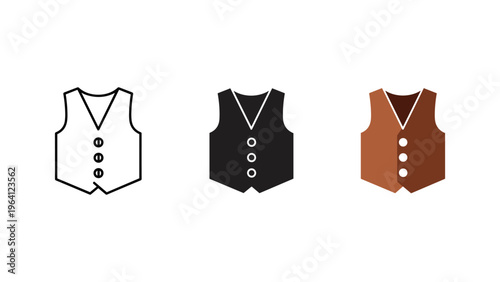 set of three sleeveless vests in flat design vector illustration