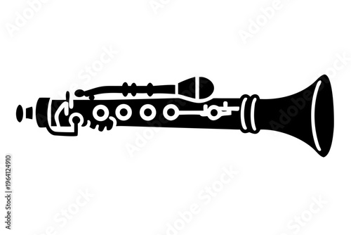english horn silhouette illustration for woodwind music instrument orchestra band and performance design