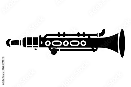english horn silhouette illustration for woodwind music instrument orchestra band and performance design