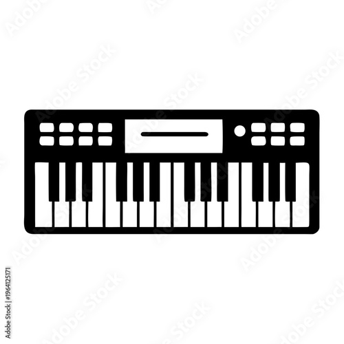 keyboard silhouette icon illustration for music instrument orchestra band and performance design