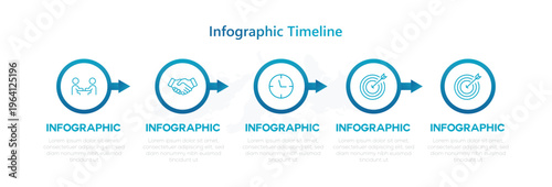 Tableau sur toile Infographic template with circles