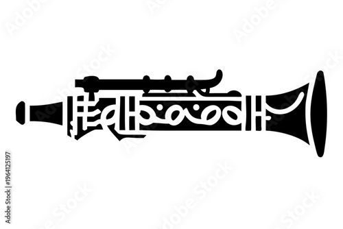 english horn silhouette illustration for woodwind music instrument orchestra band and performance desig