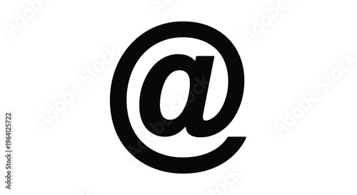 A stark black and white image depicts the universally recognized symbol representing email or online identity high quality professional detailed modern