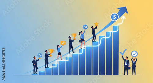 business people with graph