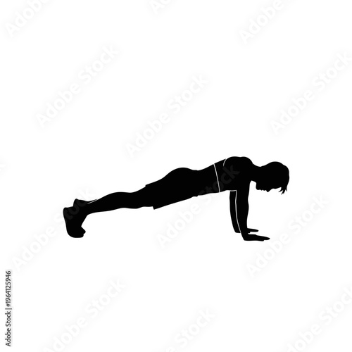 Minimalist Silhouette of a Person Performing a Burpee HIIT Workout