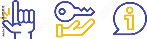 Hand gestures representing interaction, access, and information