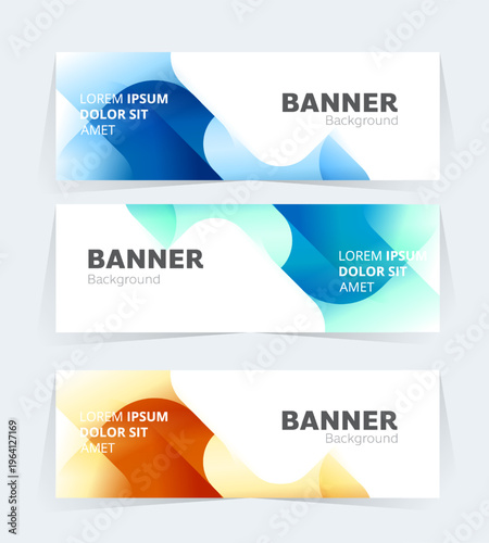 Geometric banner design with vector presentation template.