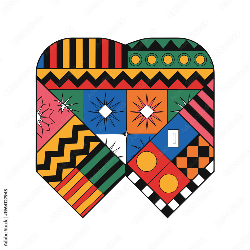 Fototapeta premium heart with colorful pattern