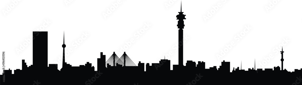 Obraz premium Johannesburg Skyline Silhouette City in South Africa Vector