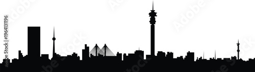 Johannesburg Skyline Silhouette City in South Africa Vector
